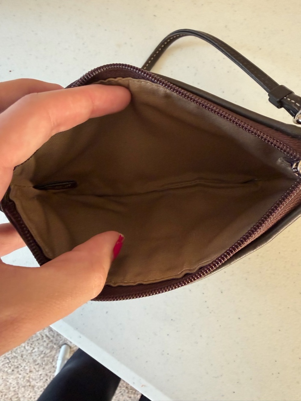 Vintage Coach Brown Suede Wristlet - Picture 7 of 8